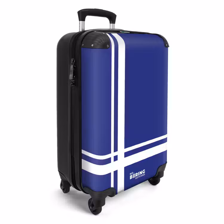 Suitcase - Royal blue background with white grid at lower left — 4