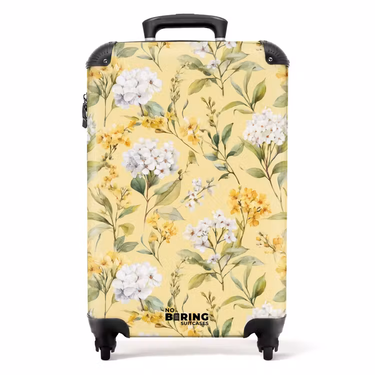 Suitcase - Blossom pattern yellow — 1