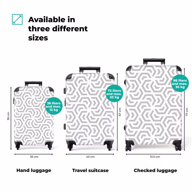 Suitcase - Graphic - Pattern - Modern - Hexagon — 3