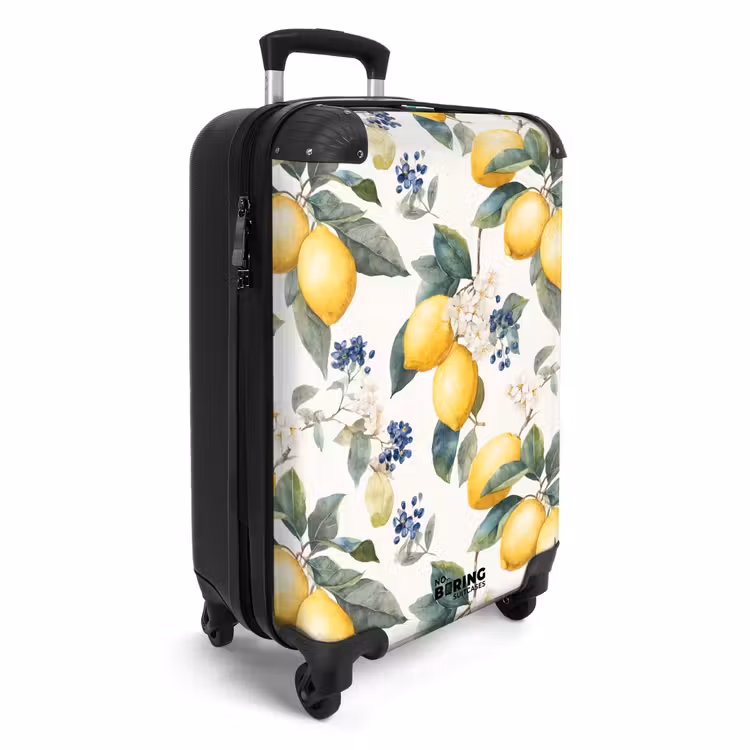 Suitcase - Lemon with blossom pattern — 2
