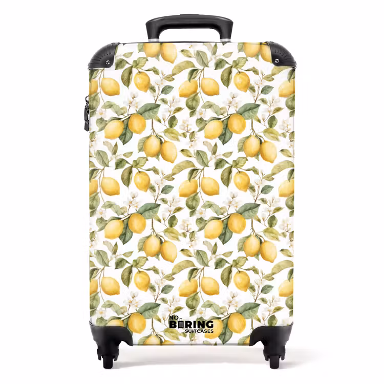 Suitcase - Lemons pattern yellow green — 1