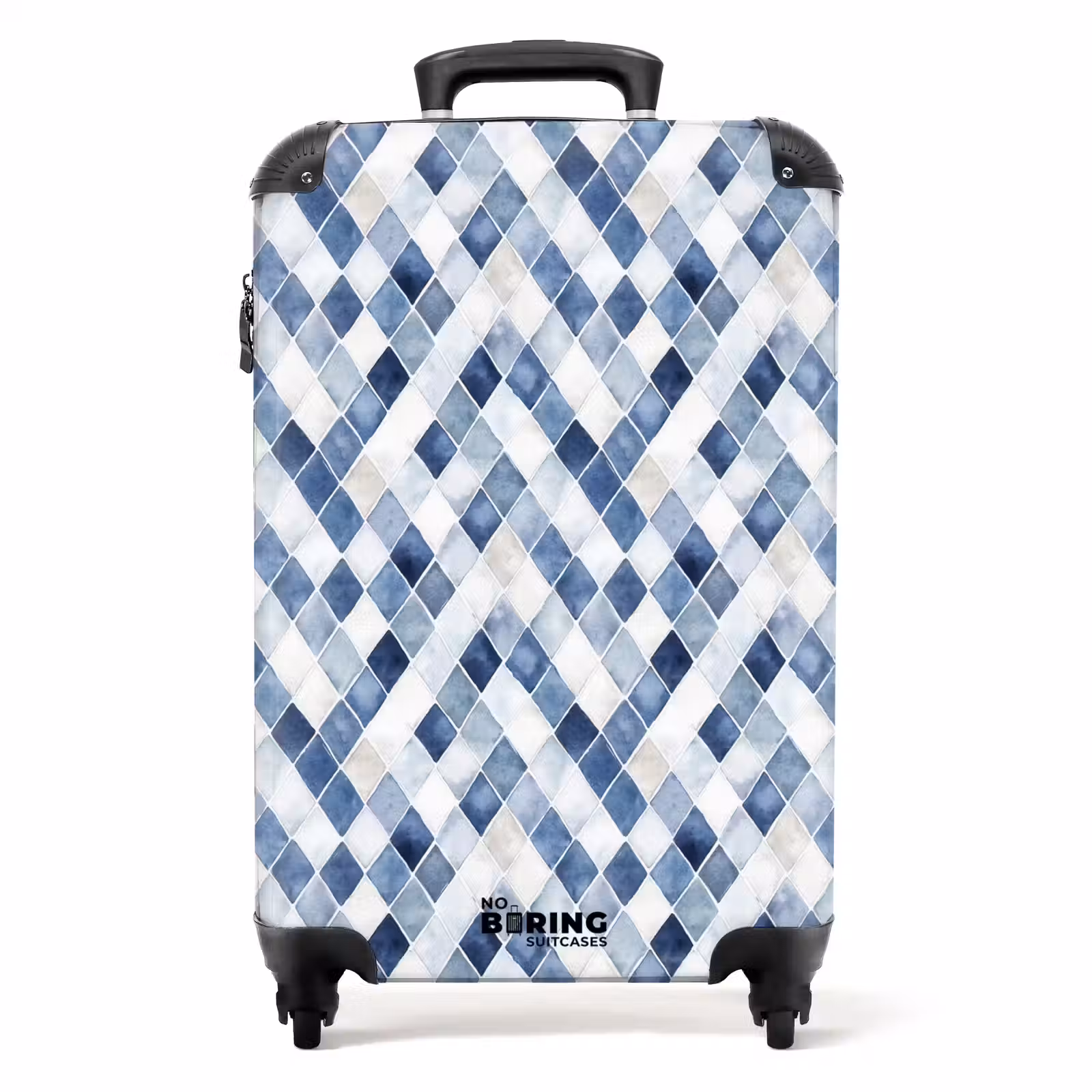 Suitcase - Checkered pattern blue — 1