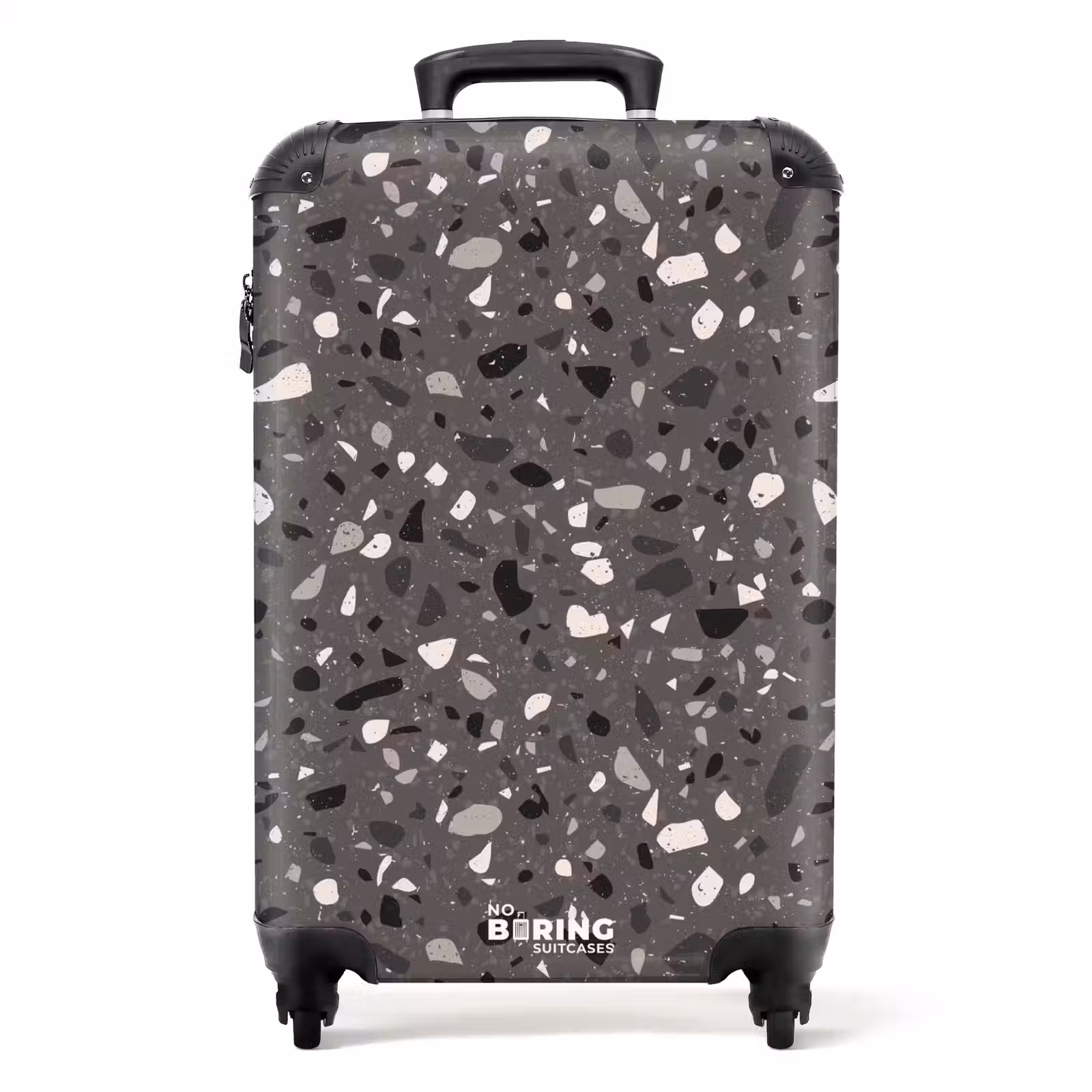 Suitcase - Terrazzo pattern multicolored dark gray — 1