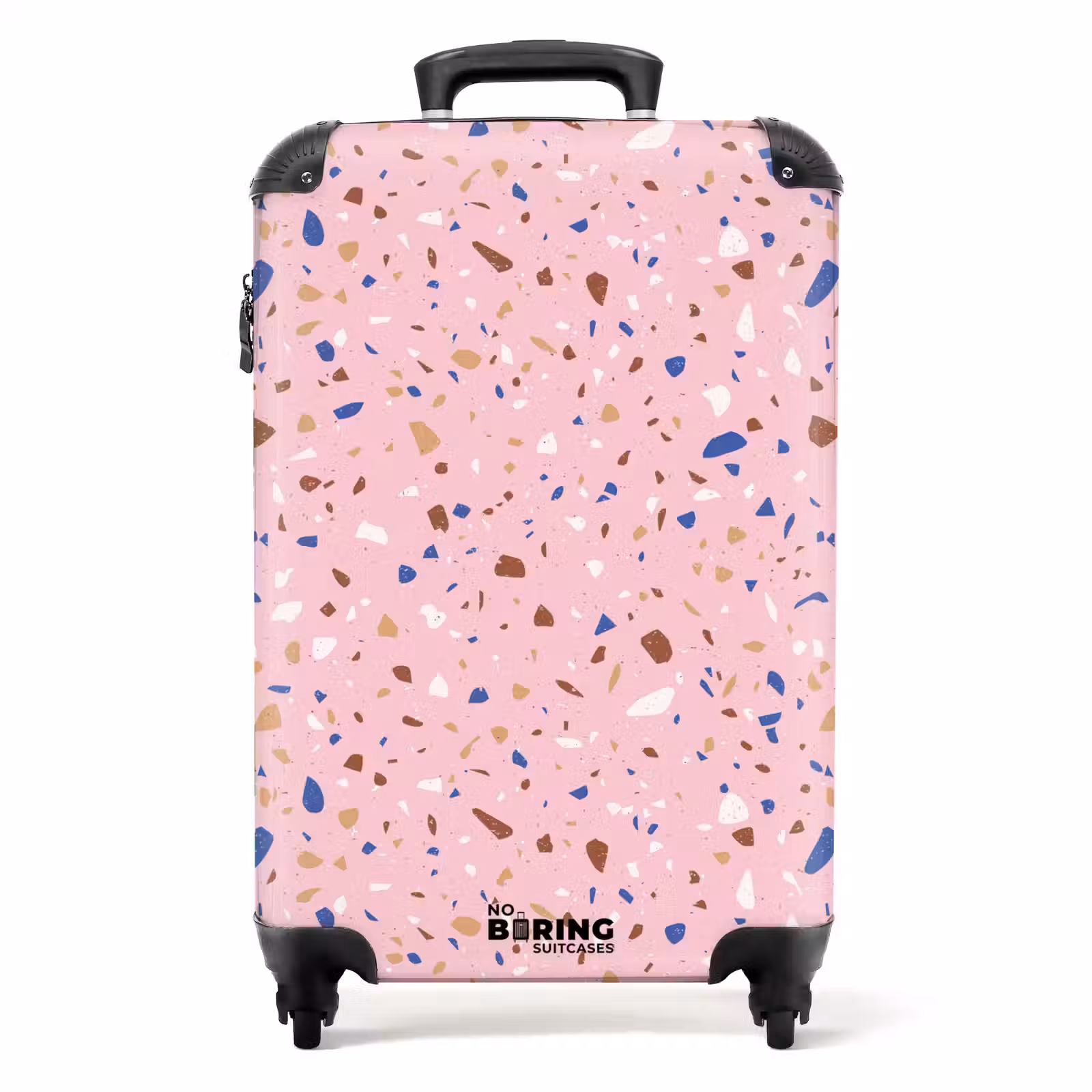 Suitcase - Terrazzo pattern multicolored pink and blue — 1