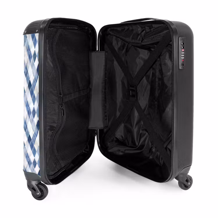 Suitcase - Checkered pattern blue — 3