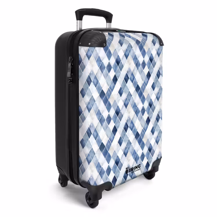 Suitcase - Checkered pattern blue — 4