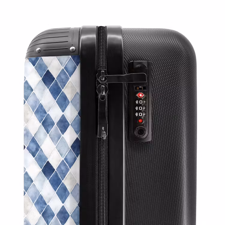 Suitcase - Checkered pattern blue — 5