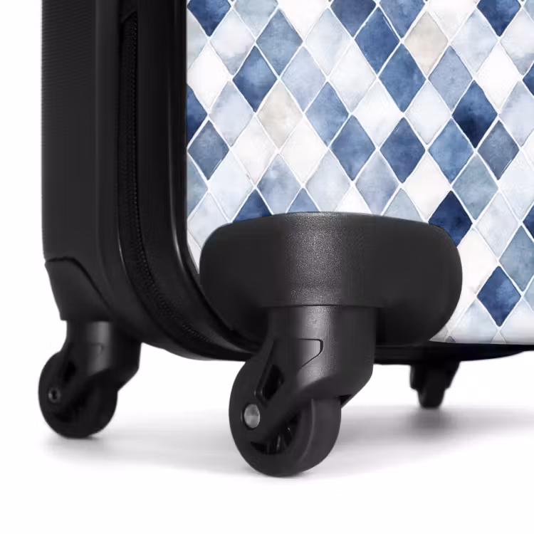 Suitcase - Checkered pattern blue — 6