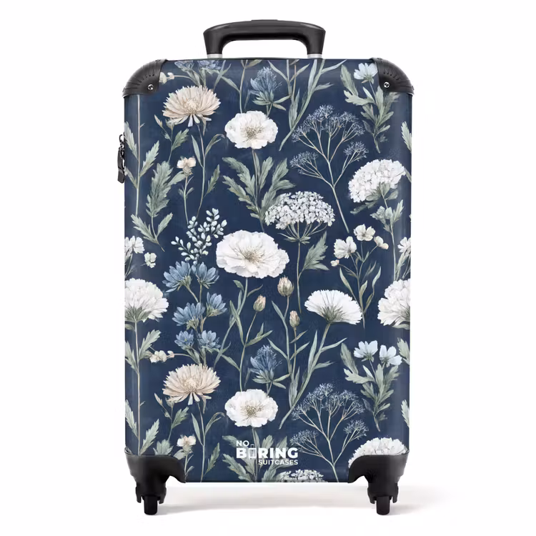 Suitcase - Flower pattern blue — 1