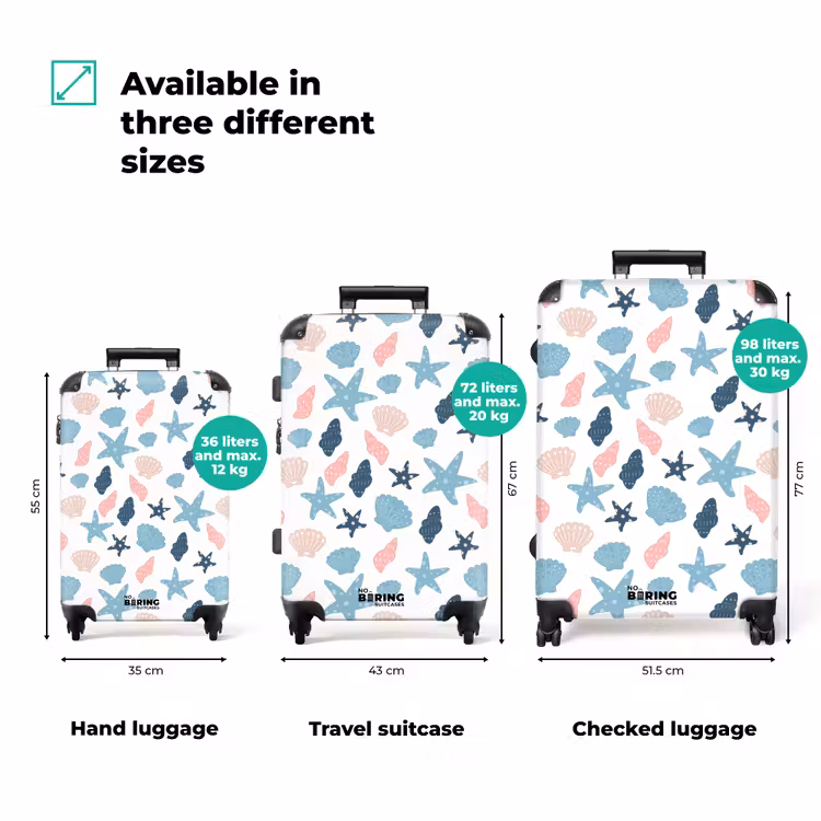 Suitcase - Shells pattern colorful — 3