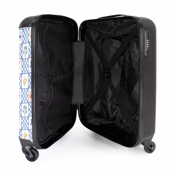 Suitcase - Square summer print blue — 3