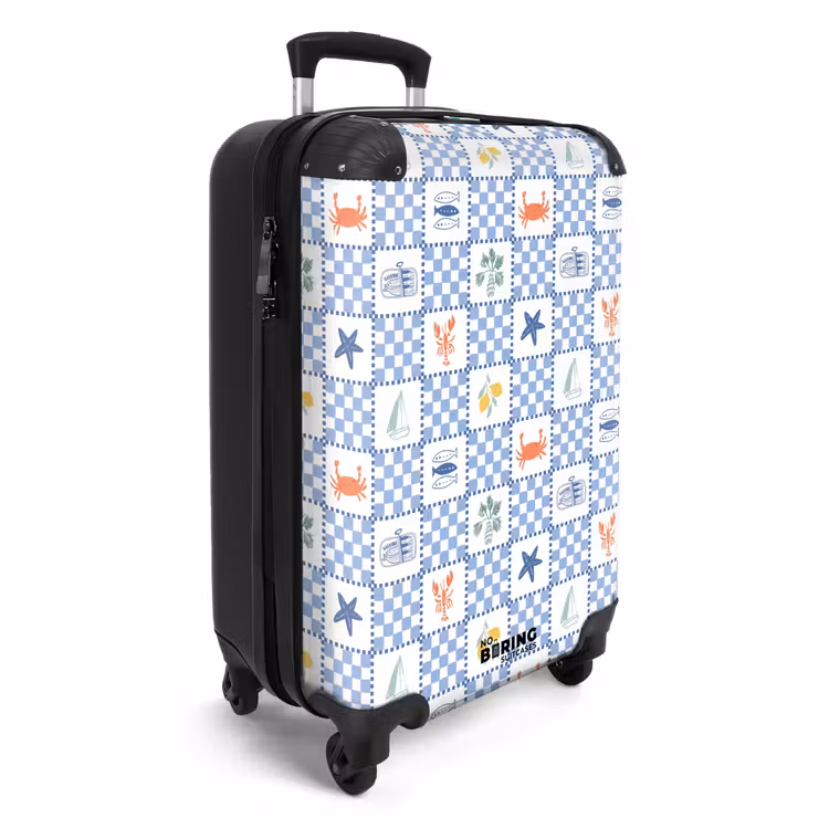Suitcase - Square summer print blue — 4