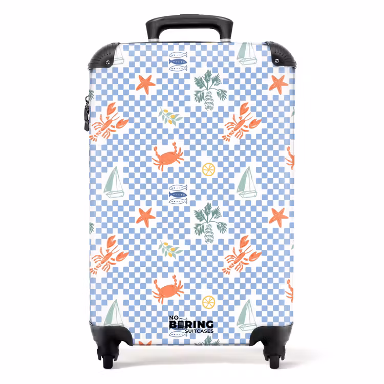 Suitcase - Summer beach print blue — 1