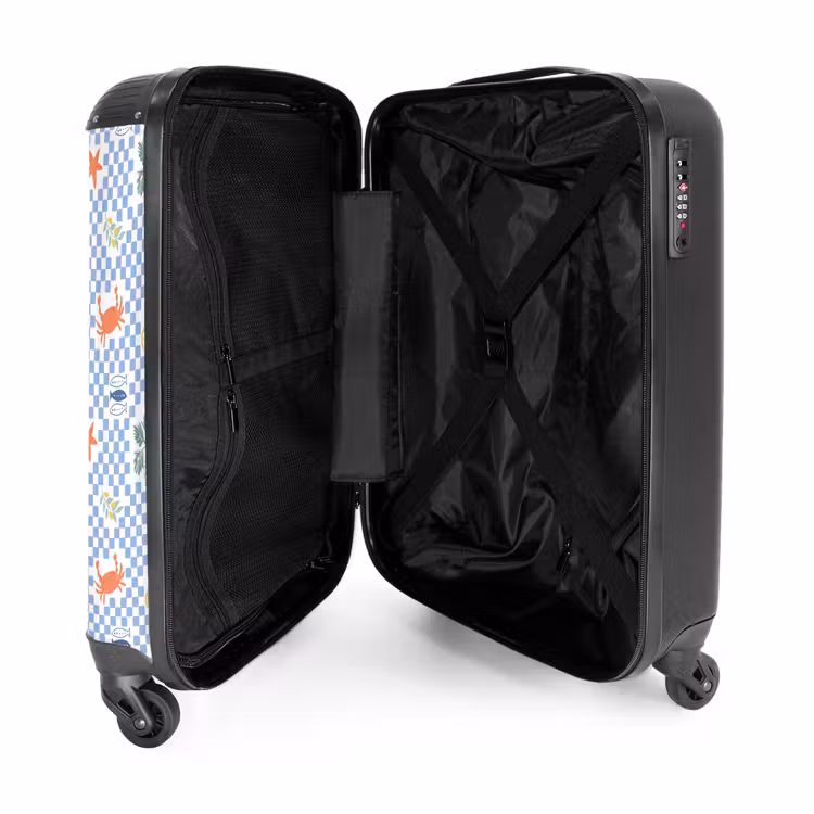 Suitcase - Summer beach print blue — 3