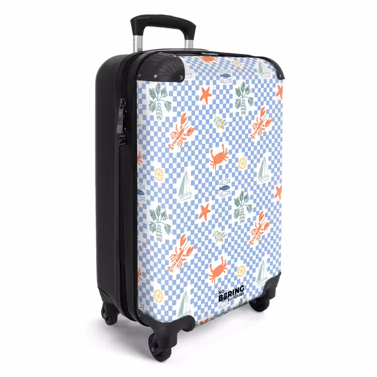 Suitcase - Summer beach print blue — 4