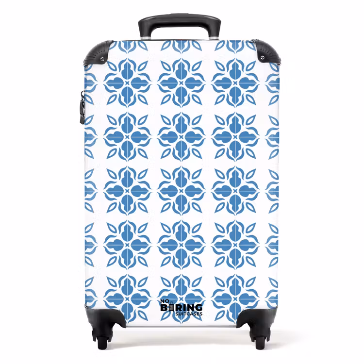 Suitcase - Summer tile print blue — 1