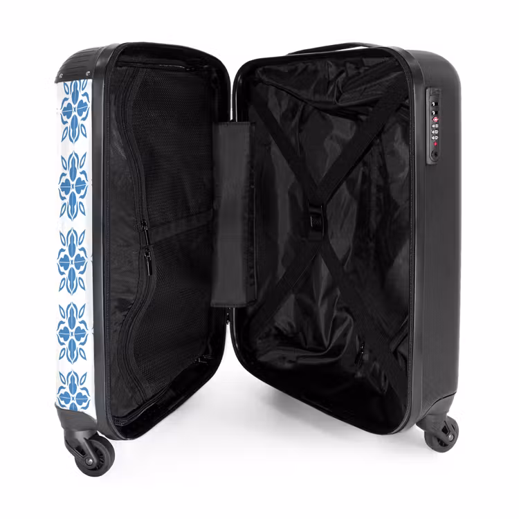 Suitcase - Summer tile print blue — 3