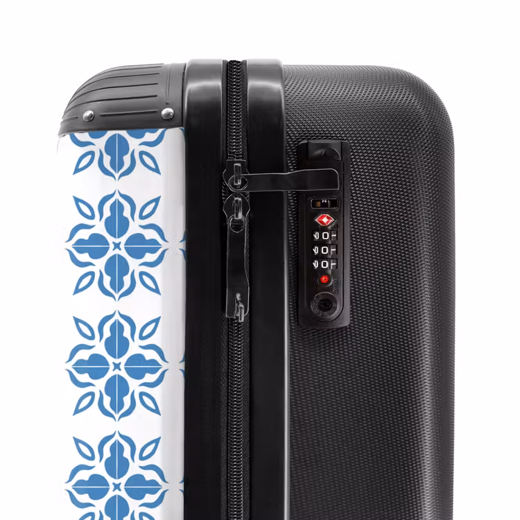 Suitcase - Summer tile print blue — 5
