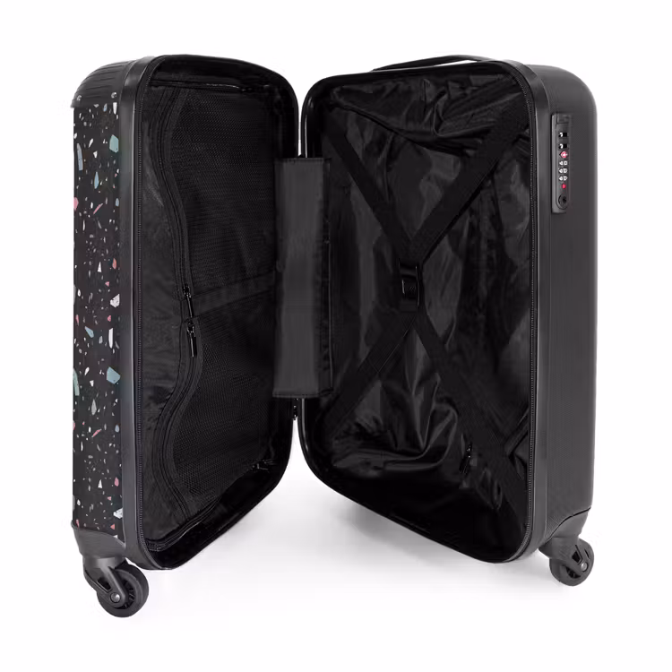 Suitcase - Terrazzo pattern black with pastel — 3