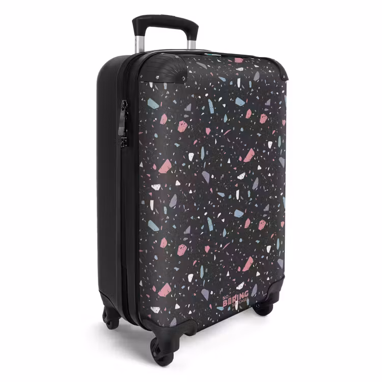 Suitcase - Terrazzo pattern black with pastel — 4