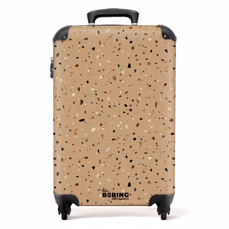 Suitcase - Terrazzo pattern multicolored beige — 1