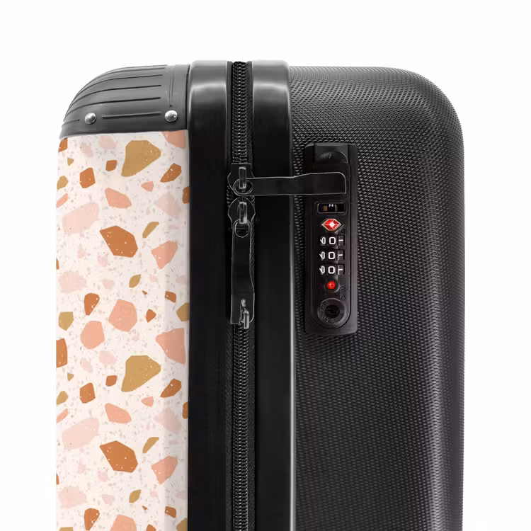 Suitcase - Terrazzo pattern multicolored beige pink — 5