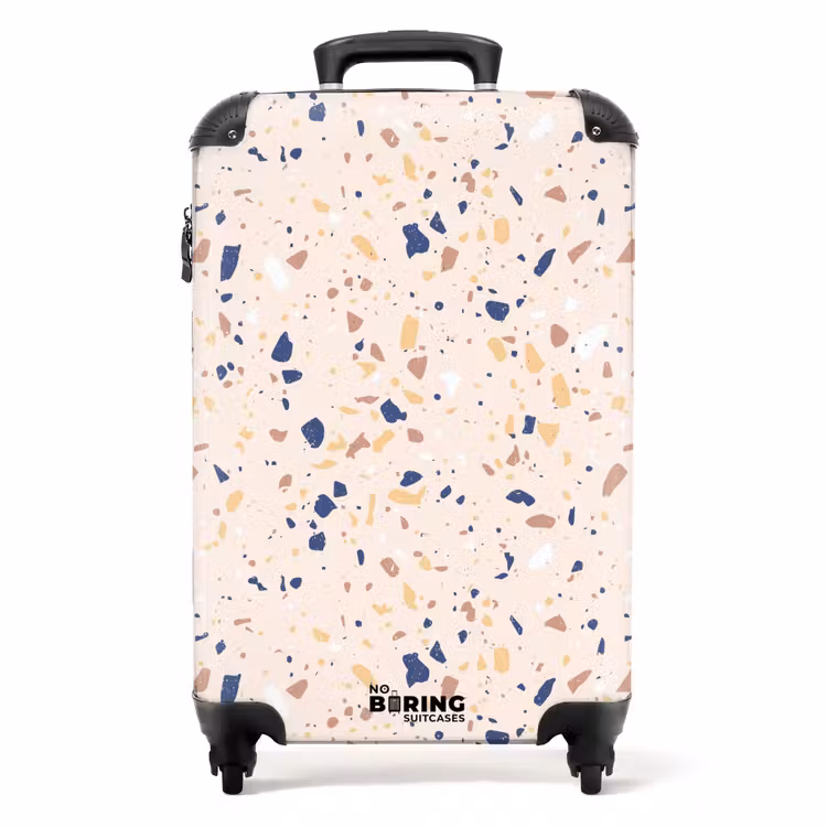 Suitcase - Terrazzo pattern multicolored blue — 1