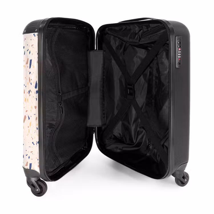 Suitcase - Terrazzo pattern multicolored blue — 3