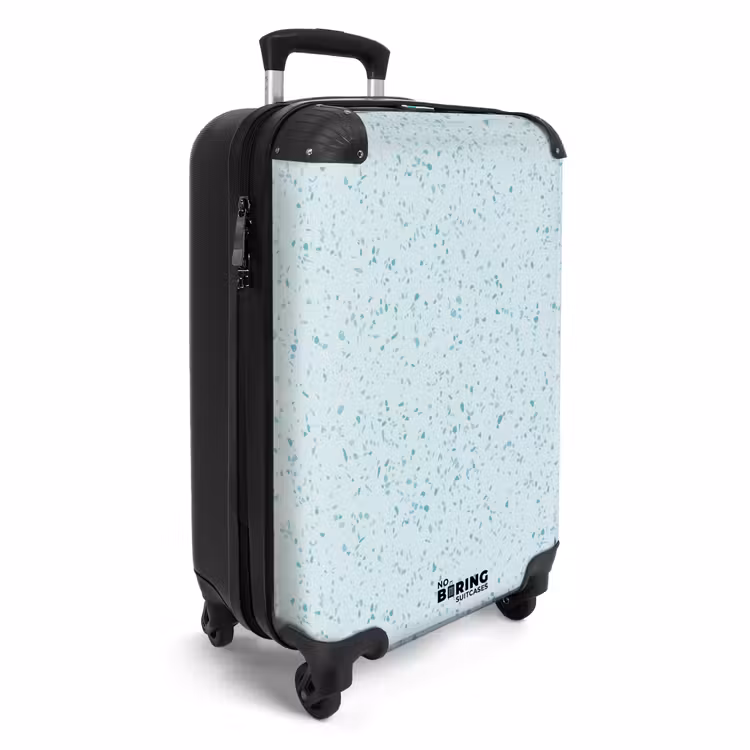 Suitcase - Terrazzo pattern multicolored blue and green — 4