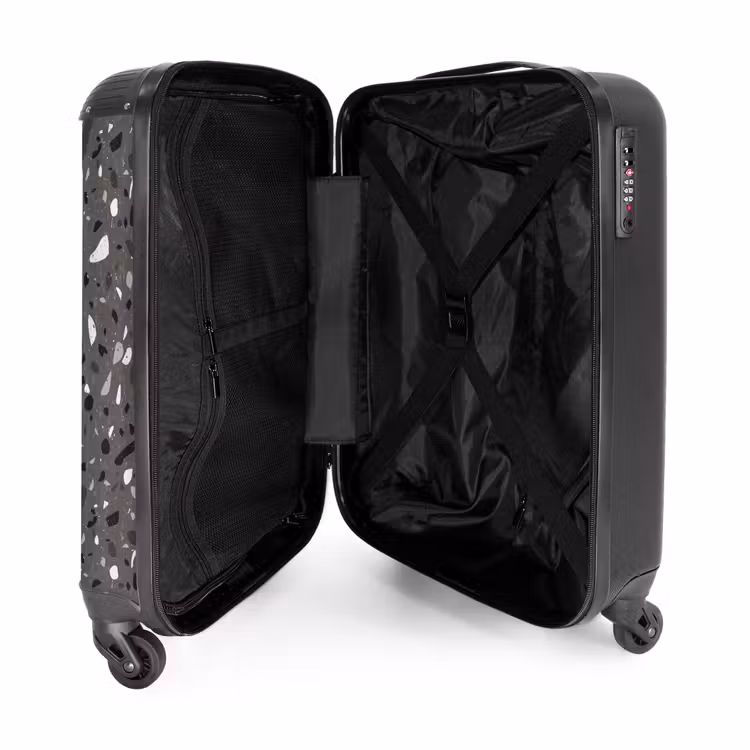 Suitcase - Terrazzo pattern multicolored dark gray — 3