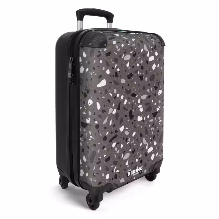 Suitcase - Terrazzo pattern multicolored dark gray — 4