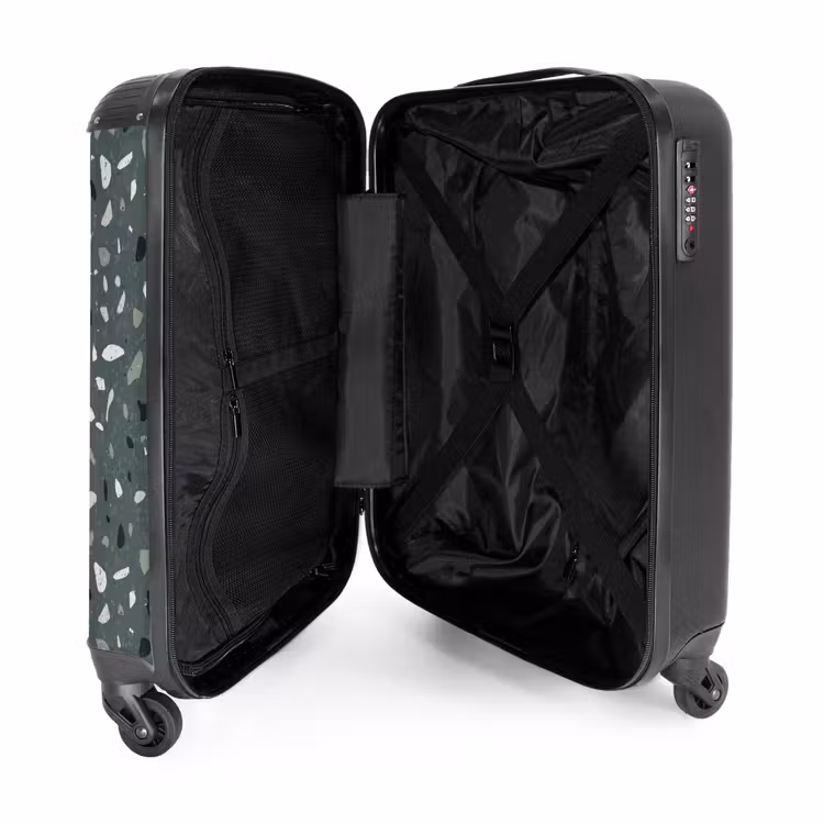Suitcase - Terrazzo pattern multicolored green — 3