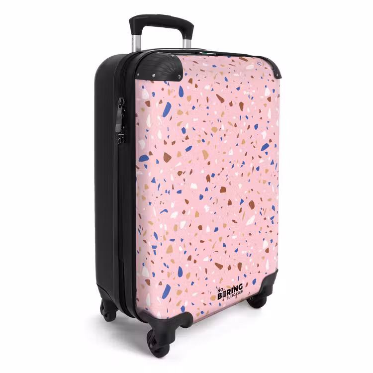 Suitcase - Terrazzo pattern multicolored pink and blue — 4