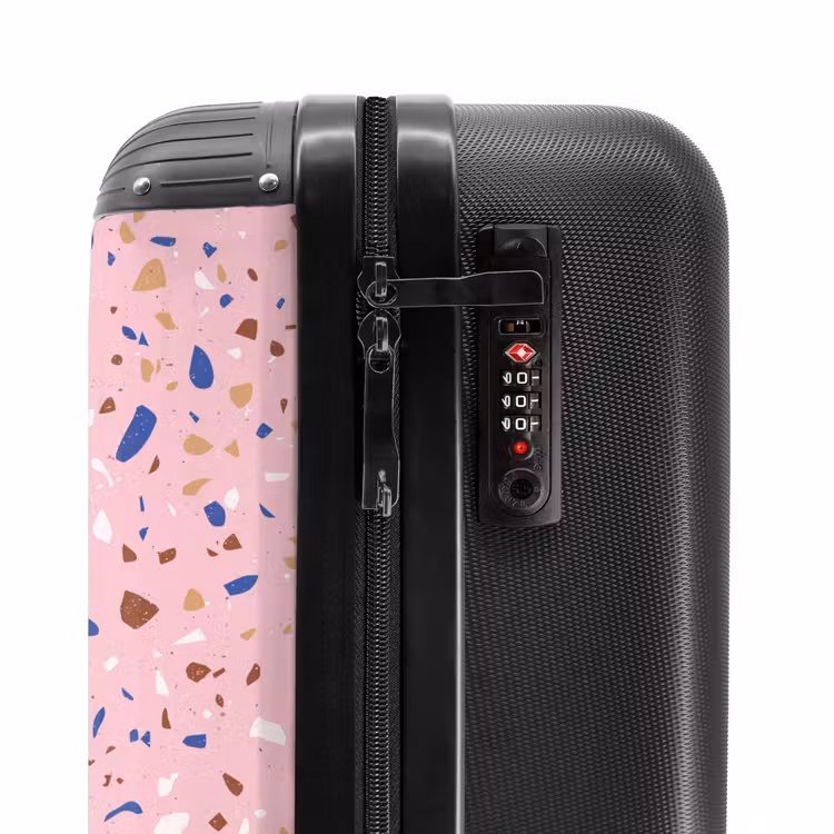 Suitcase - Terrazzo pattern multicolored pink and blue — 5