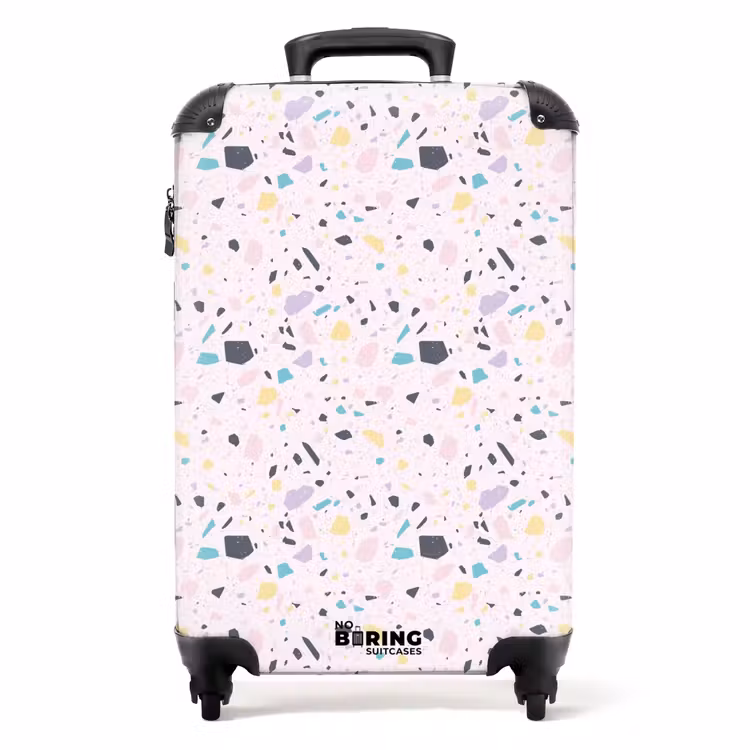 Suitcase - Terrazzo pattern pink confetti — 1