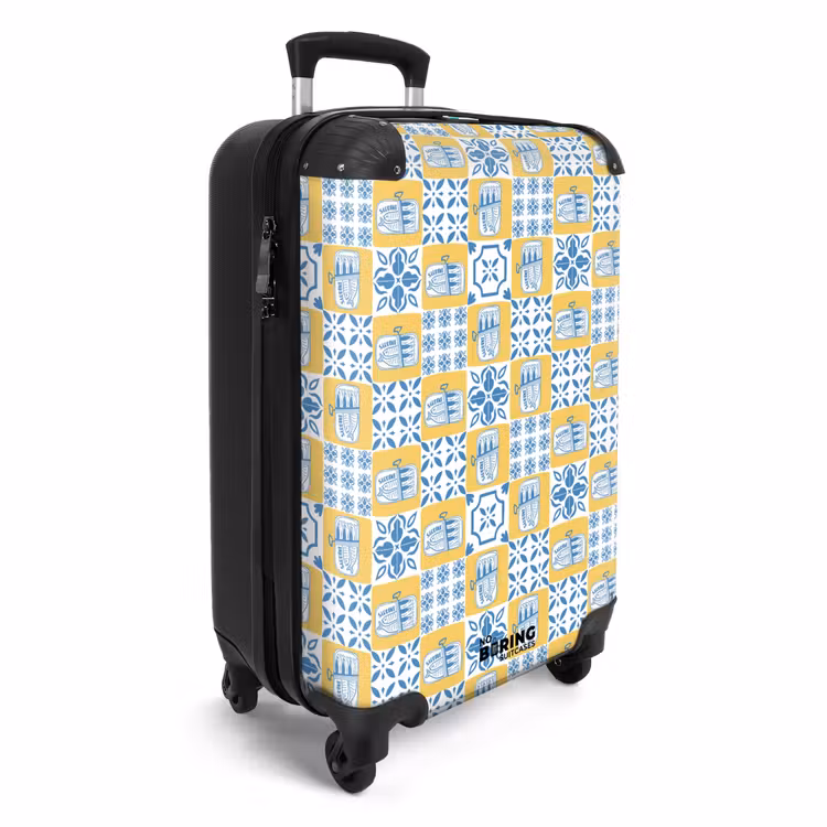 Suitcase - Tile pattern blue yellow — 4