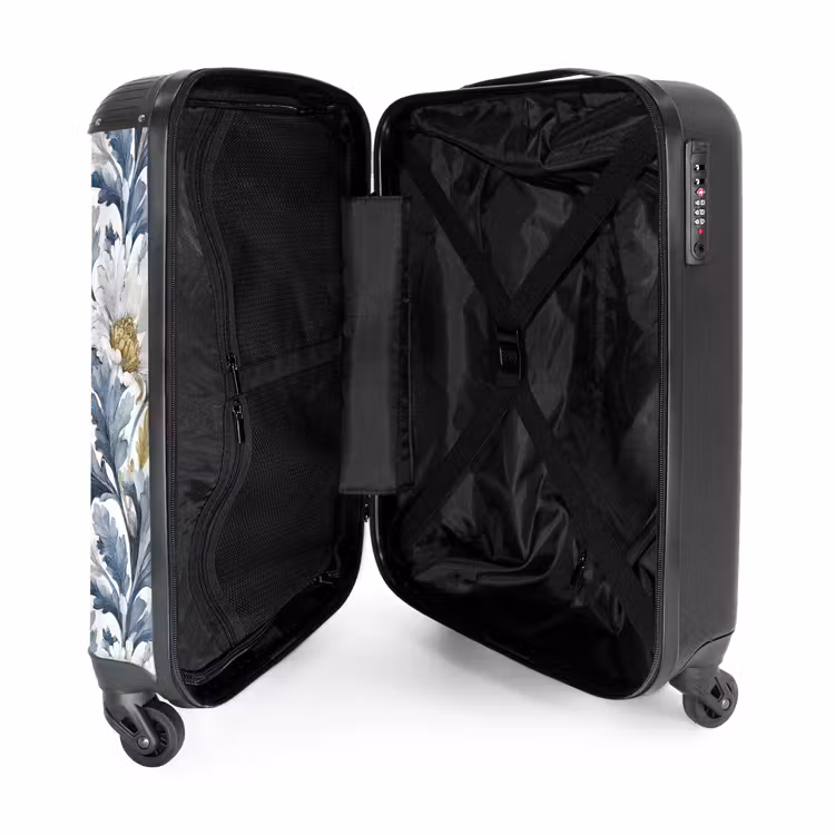Suitcase - Baroque floral pattern blue — 3