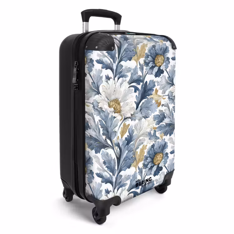 Suitcase - Baroque floral pattern blue — 4