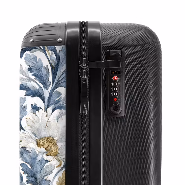 Suitcase - Baroque floral pattern blue — 5
