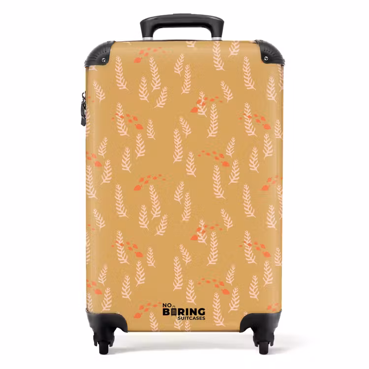 Suitcase - Coral with fish pattern orange pink — 1