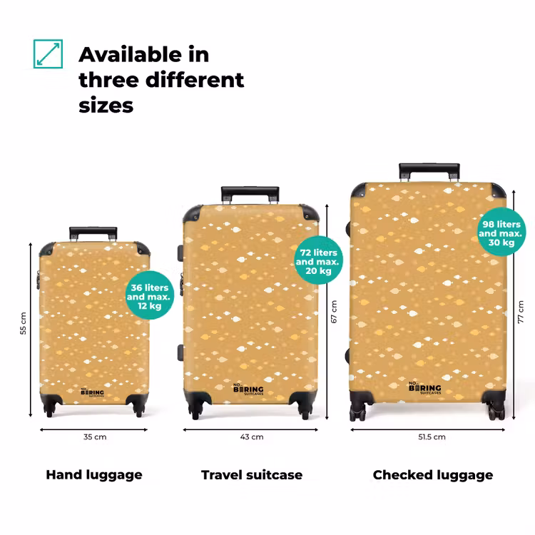 Suitcase - Fish pattern beige — 3