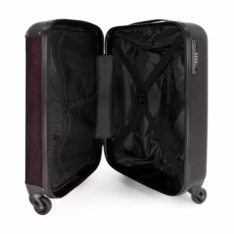 Suitcase - Leather look burgundy red — 3