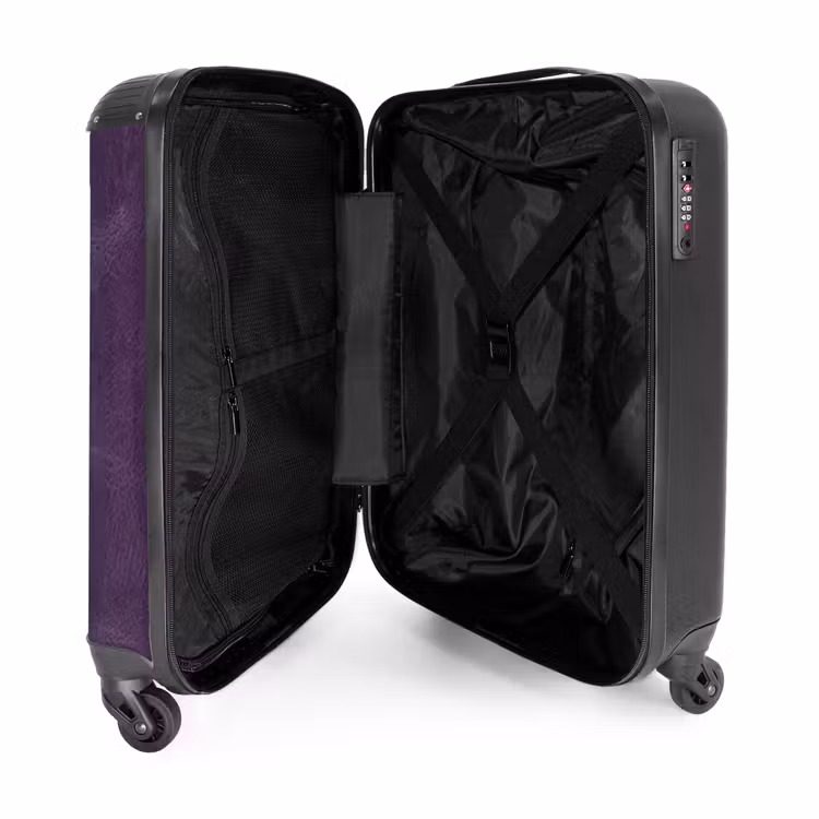 Suitcase - Leather look eggplant purple — 3