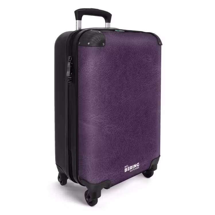 Suitcase - Leather look eggplant purple — 4