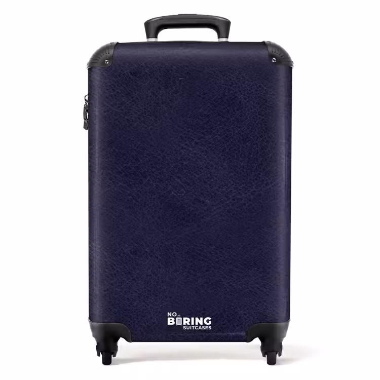 Suitcase - Leather look navy blue — 1