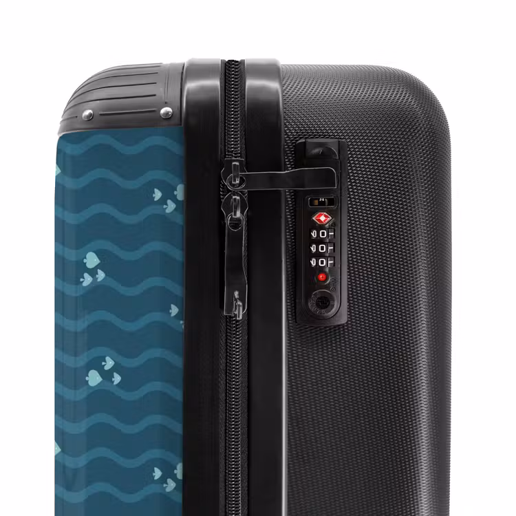 Suitcase - Sea with fish pattern green blue — 6