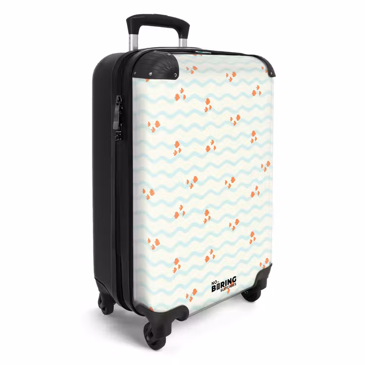 Suitcase - Sea with fish pattern orange blue — 2