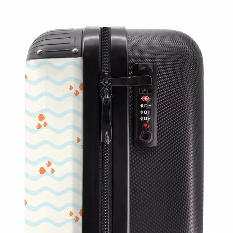 Suitcase - Sea with fish pattern orange blue — 6