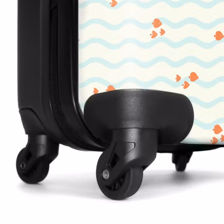 Suitcase - Sea with fish pattern orange blue — 7