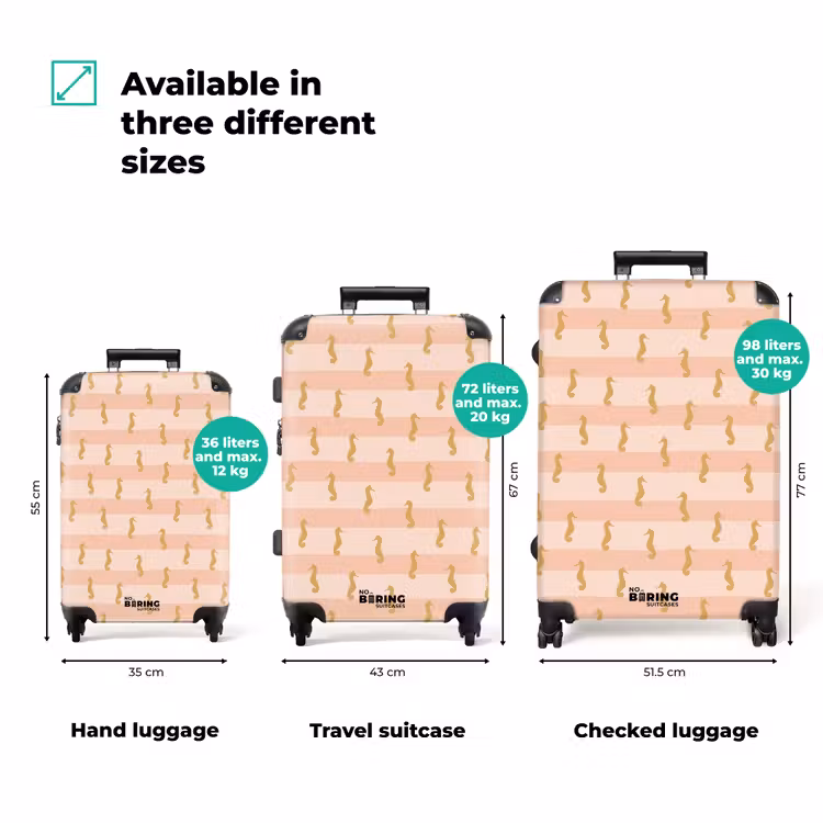 Suitcase - Seahorse pattern pink — 3